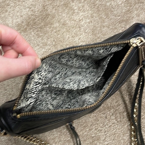 EUC Rebecca Minkoff Mini M.A.C. Crossbody Black Genuine Leather Gold Hardware - Picture 15 of 16
